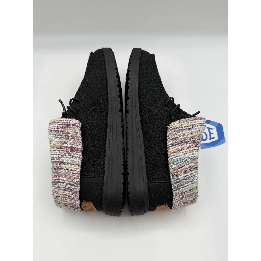 Hey Dude Wendy Fold Youth Baja Black Slip On,Youth YT 5,EU 37, NWOB